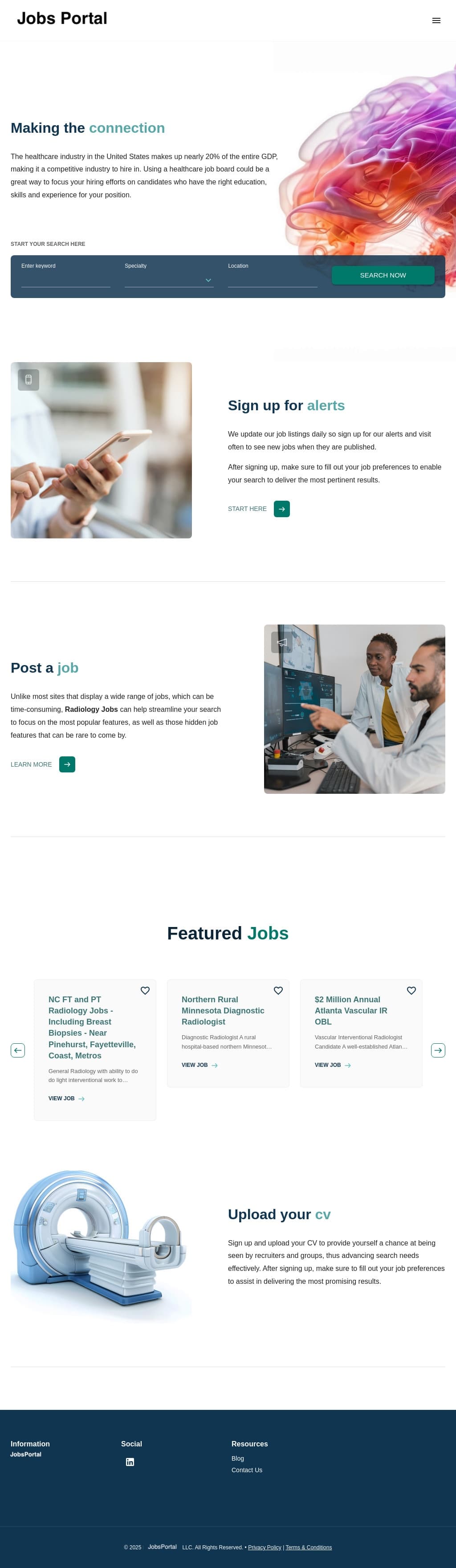 Jobs Portal for Healthcare-related jobs